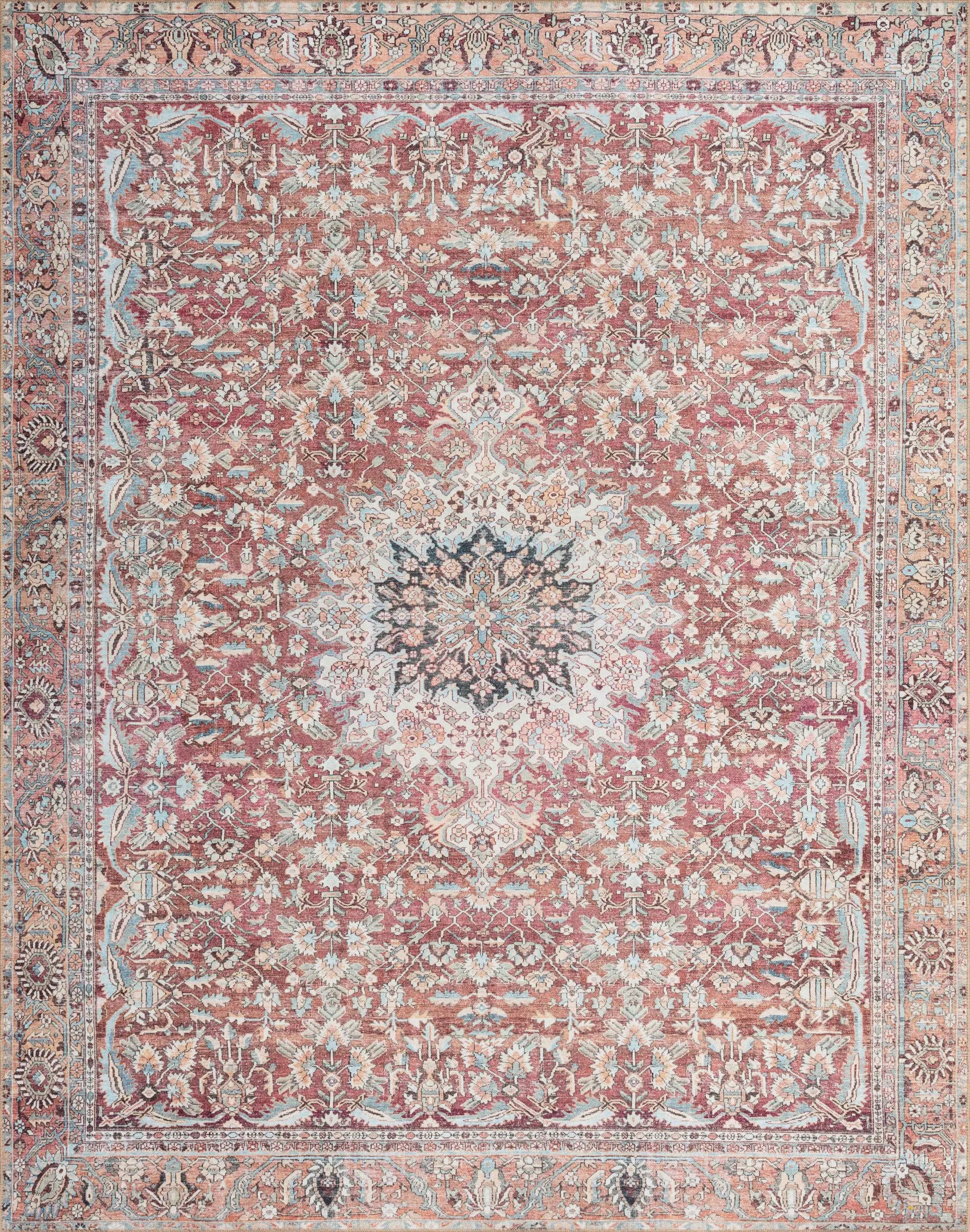 Wynter WYN-05 Tomato / Teal Area Rug by Loloi