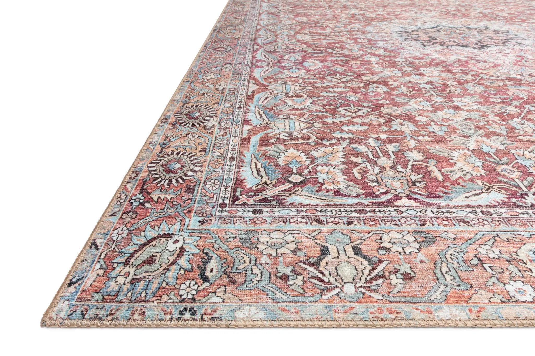 Wynter WYN-05 Tomato / Teal Area Rug by Loloi