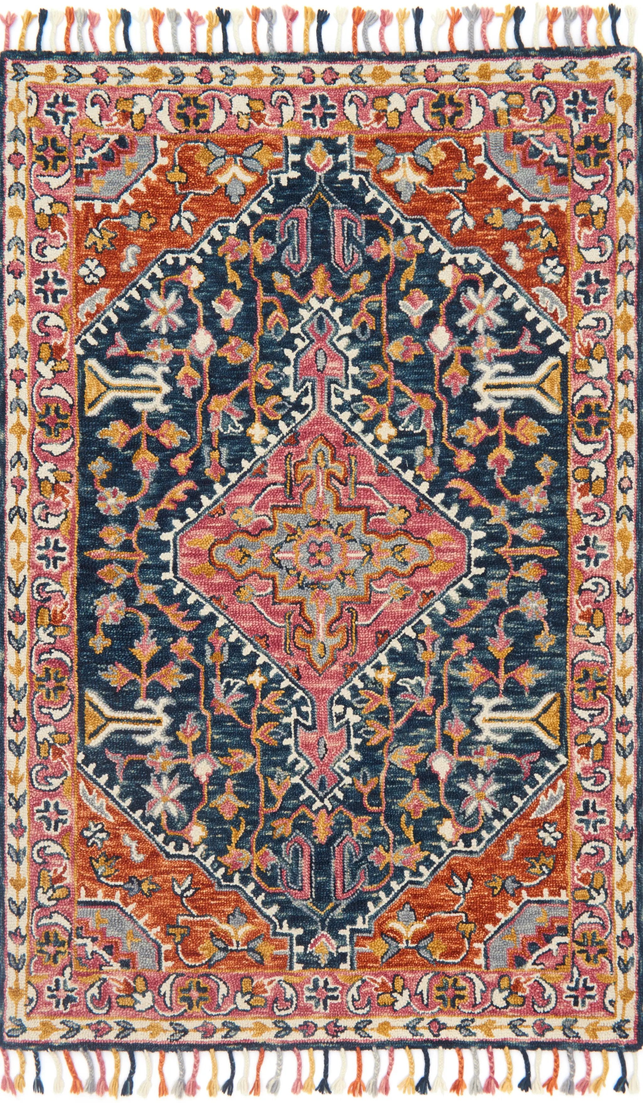 Zharah ZR-01 Navy / Multi Area Rug by Loloi
