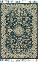 Crafted as a hooked 100% wool area rug, the Zharah ZR-02 Teal / Grey Area Rug brings vibrant teal and elegant grey warmth to your space