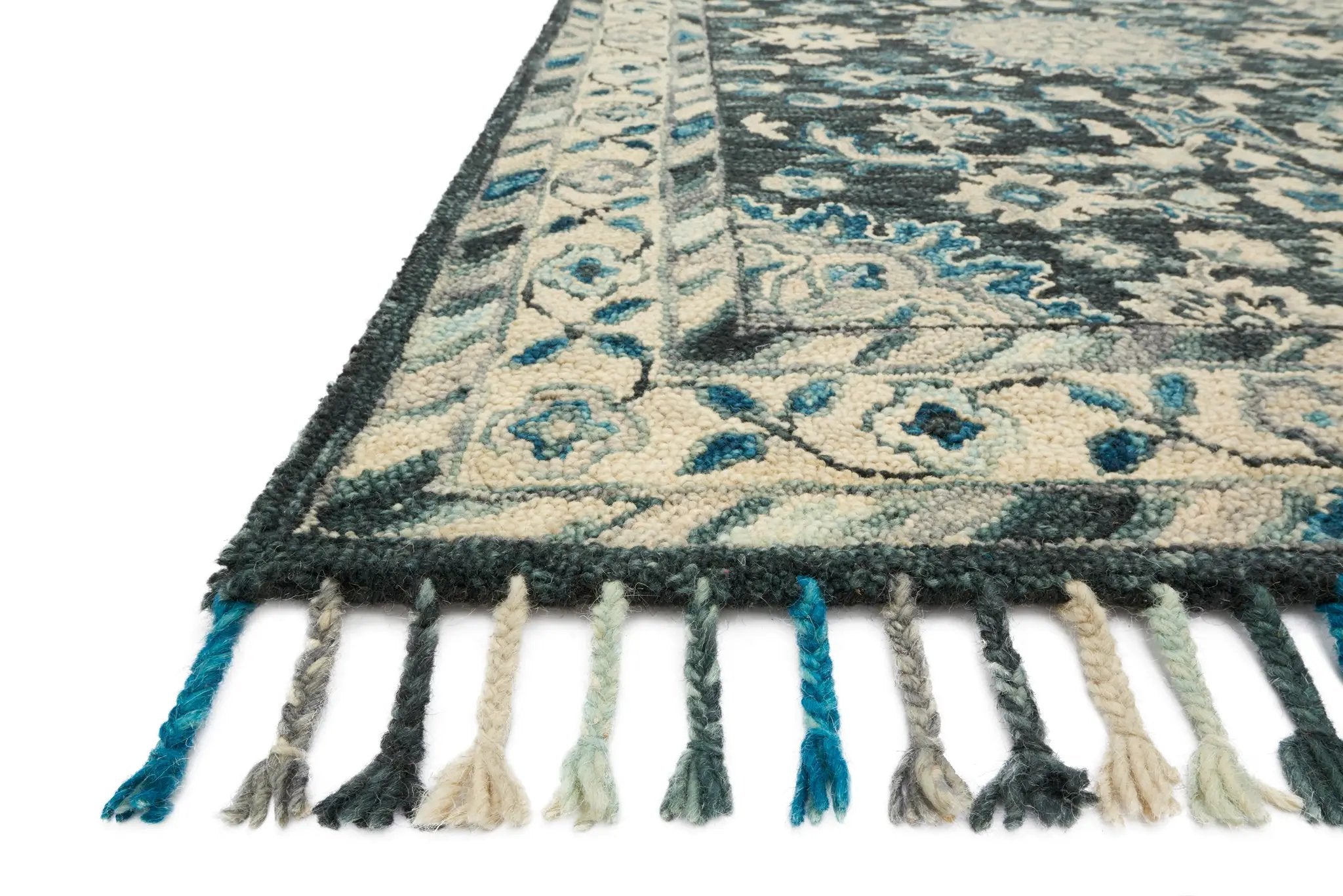 Zharah ZR-02 Teal / Grey Area Rug by Loloi