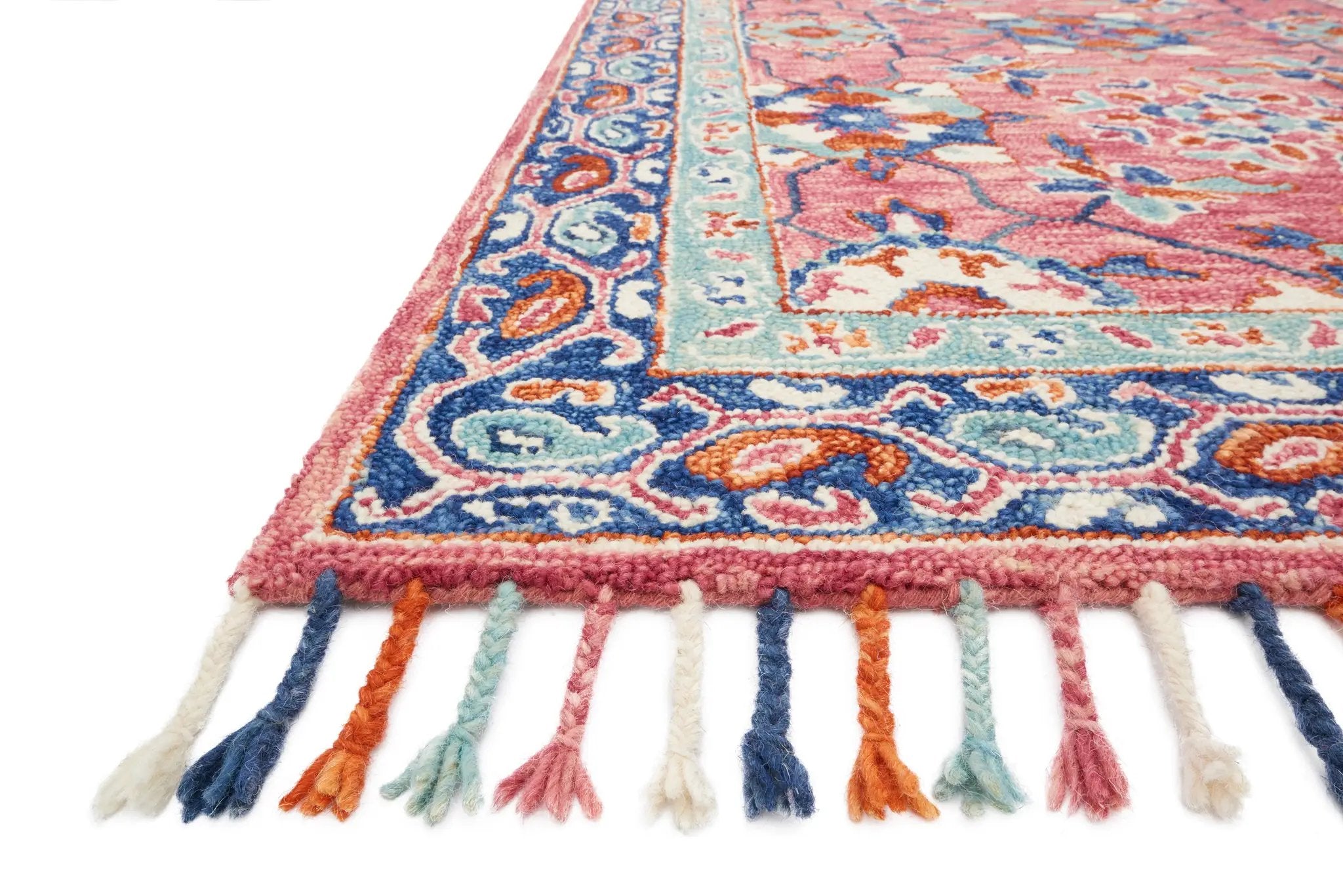 Zharah ZR-03 Rose / Denim Area Rug by Loloi