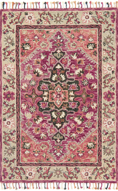 Zharah ZR-05 Raspberry / Taupe Area Rug by Loloi