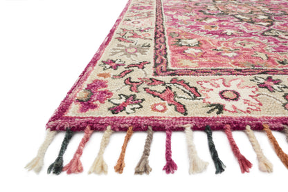 A stunning hooked 100% wool area rug, the Zharah ZR-05 Raspberry / Taupe Area Rug features raspberry and versatile taupe tones for a polished look