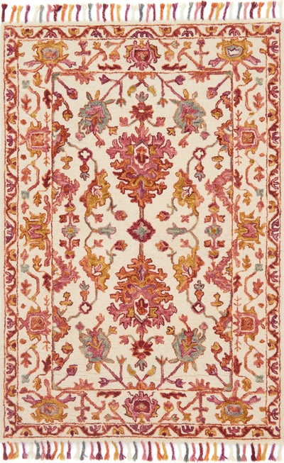 The Zharah ZR-06 Berry Area Rug delivers vibrant berry beauty in a hooked 100% wool area rug