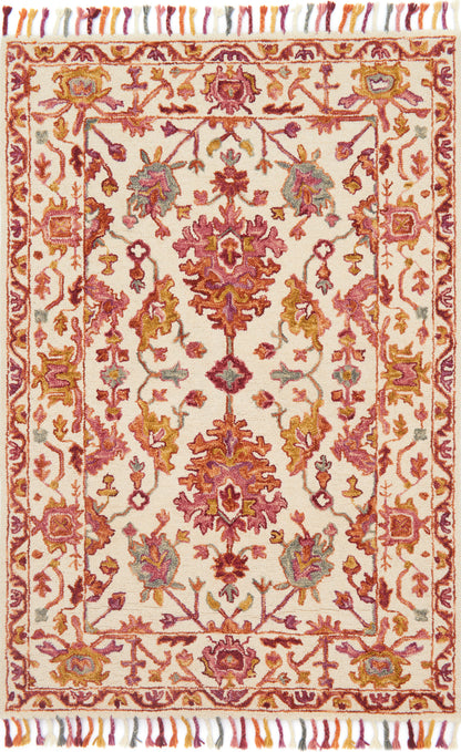 The Zharah ZR-06 Berry Area Rug delivers vibrant berry beauty in a hooked 100% wool area rug