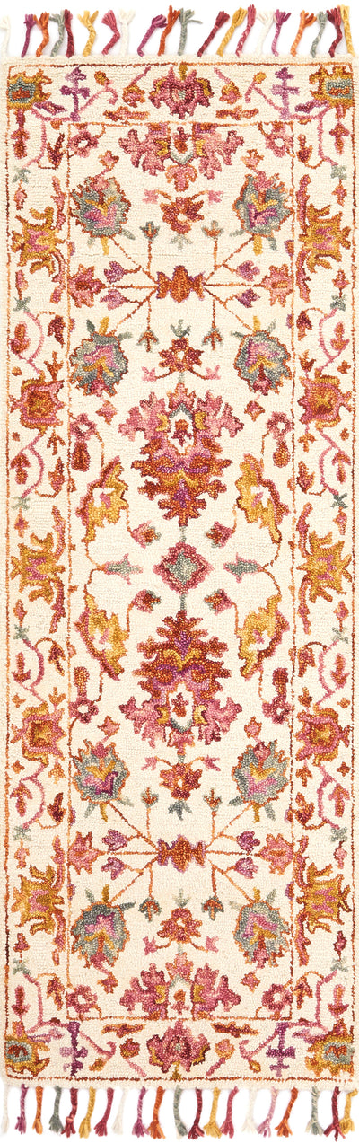 The Zharah ZR-06 Berry Area Rug delivers vibrant berry beauty in a hooked 100% wool area rug