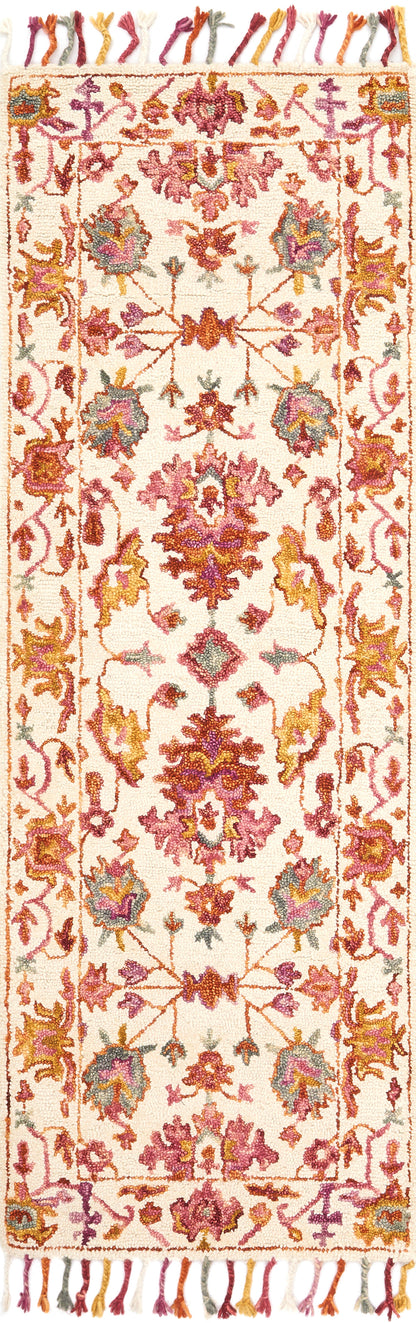The Zharah ZR-06 Berry Area Rug delivers vibrant berry beauty in a hooked 100% wool area rug