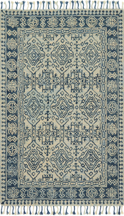 A hooked 100% wool area rug with soft misty and calming blue tones, the Zharah ZR-09 Mist / Blue Area Rug adds character to any room