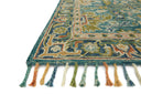 Expertly crafted as a hooked 100% wool area rug, the Zharah ZR-12 Blue / Navy Area Rug captures calming blue and classic navy tones beautifully
