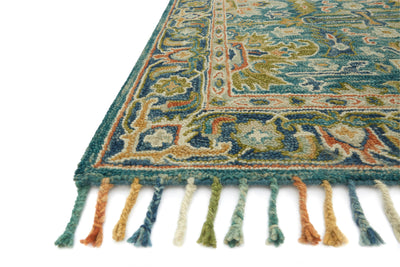 Expertly crafted as a hooked 100% wool area rug, the Zharah ZR-12 Blue / Navy Area Rug captures calming blue and classic navy tones beautifully