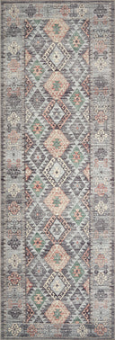 Finished in elegant grey and vibrant multi-toned tones, the Zion ZIO-01 Grey / Multi Area Rug is a power-loomed 100% polyester area rug for modern living