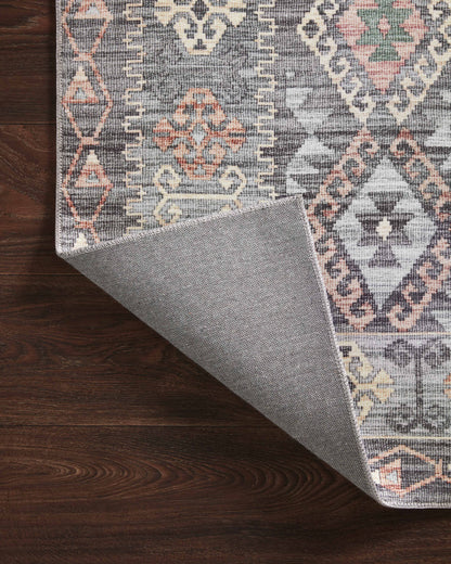 Finished in elegant grey and vibrant multi-toned tones, the Zion ZIO-01 Grey / Multi Area Rug is a power-loomed 100% polyester area rug for modern living