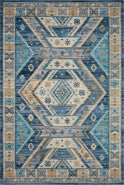 A power-loomed 100% polyester area rug in serene ocean and radiant gold hues, the Zion ZIO-02 Ocean / Gold Area Rug is a standout in any décor