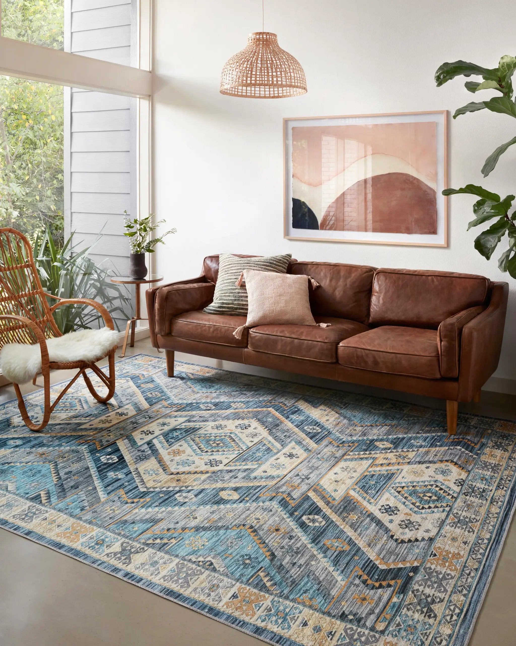 Zion ZIO-02 Ocean / Gold Area Rug by Loloi