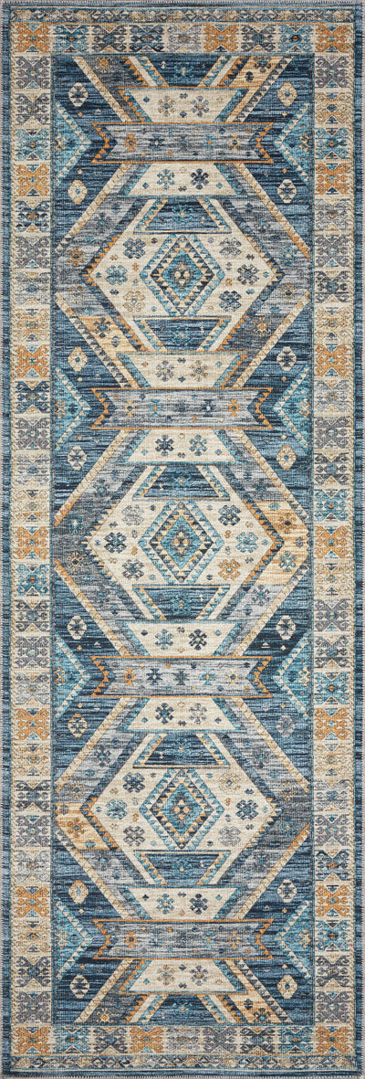 A power-loomed 100% polyester area rug in serene ocean and radiant gold hues, the Zion ZIO-02 Ocean / Gold Area Rug is a standout in any décor
