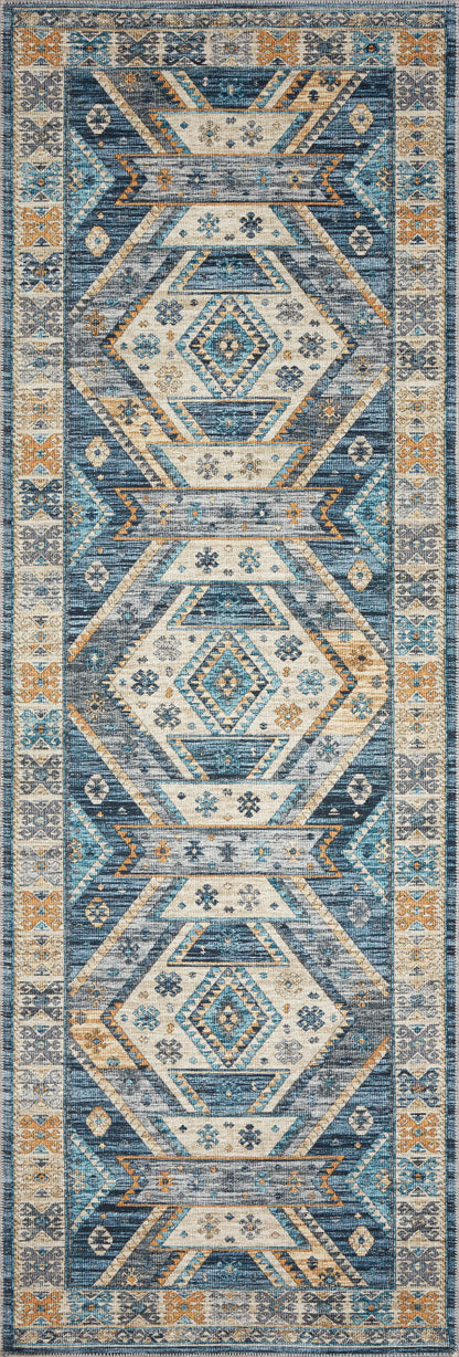 A power-loomed 100% polyester area rug in serene ocean and radiant gold hues, the Zion ZIO-02 Ocean / Gold Area Rug is a standout in any décor