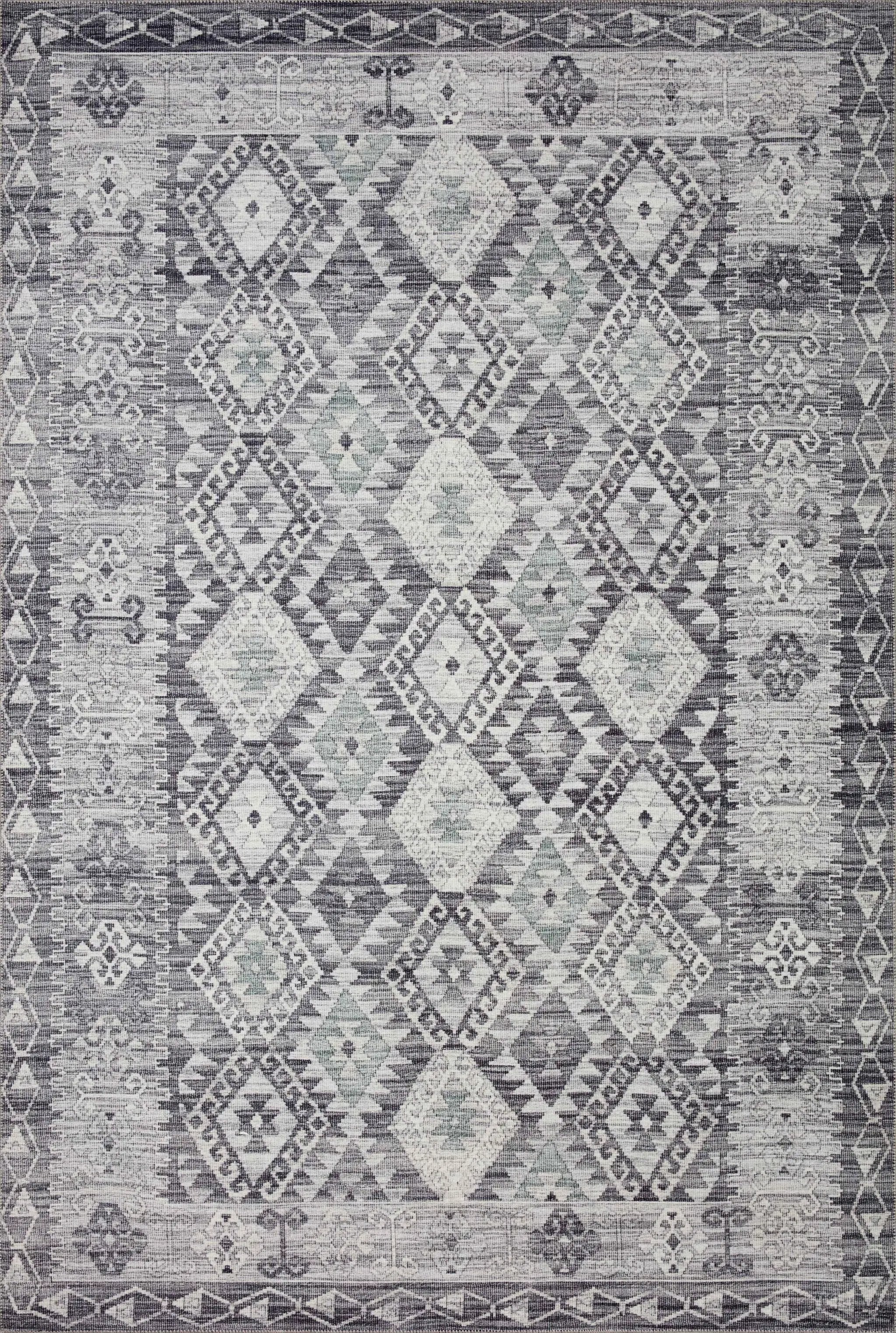 Zion ZIO-03 Charcoal / Slate Area Rug by Loloi