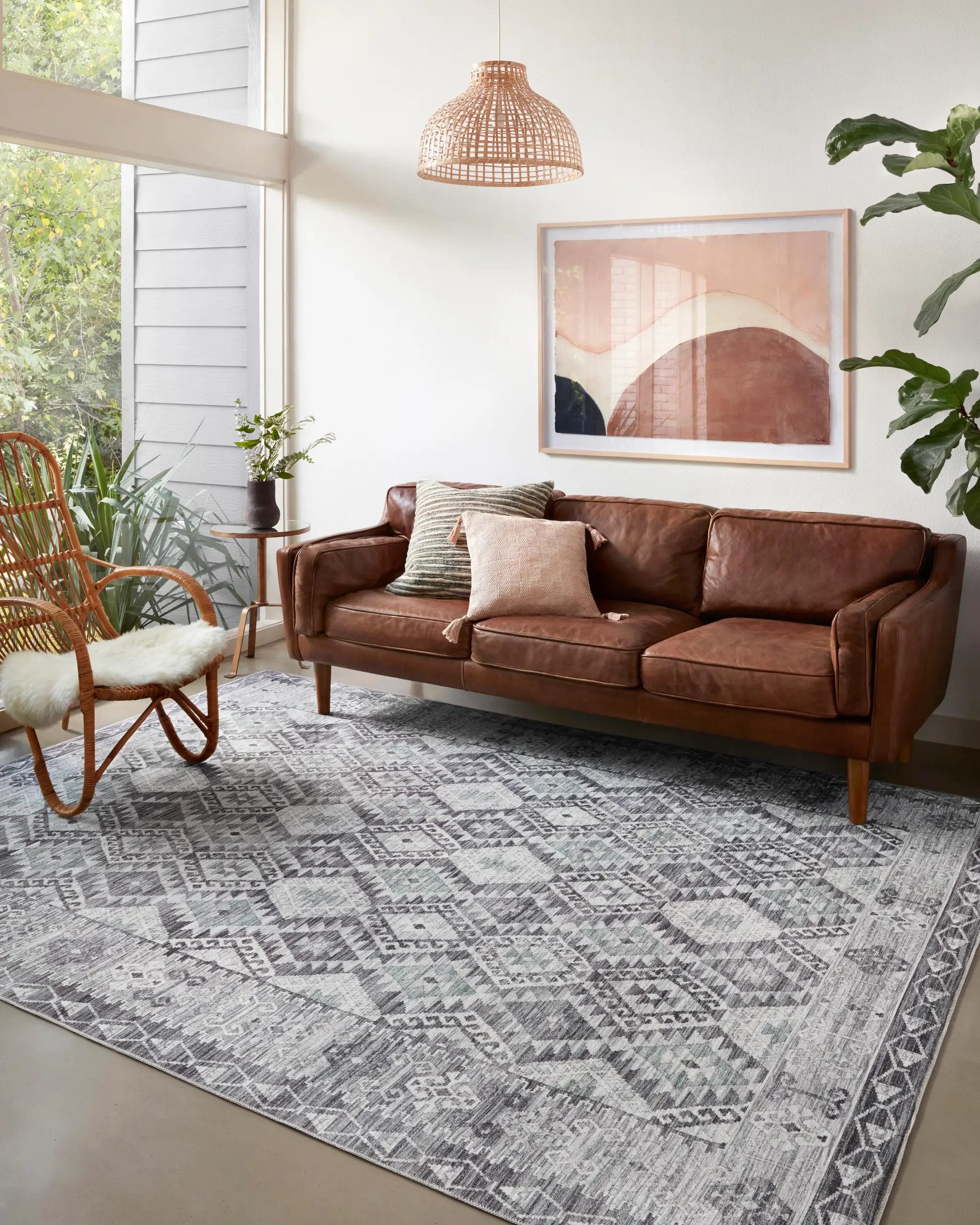 Zion ZIO-03 Charcoal / Slate Area Rug by Loloi