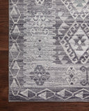 The Zion ZIO-03 Charcoal / Slate Area Rug highlights deep charcoal and cool slate tones in a beautifully made power-loomed 100% polyester area rug