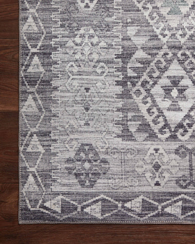 The Zion ZIO-03 Charcoal / Slate Area Rug highlights deep charcoal and cool slate tones in a beautifully made power-loomed 100% polyester area rug