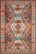 The Zion ZIO-05 Red / Multi Area Rug transforms any space with bold red and vibrant multi-toned tones in a power-loomed 100% polyester area rug