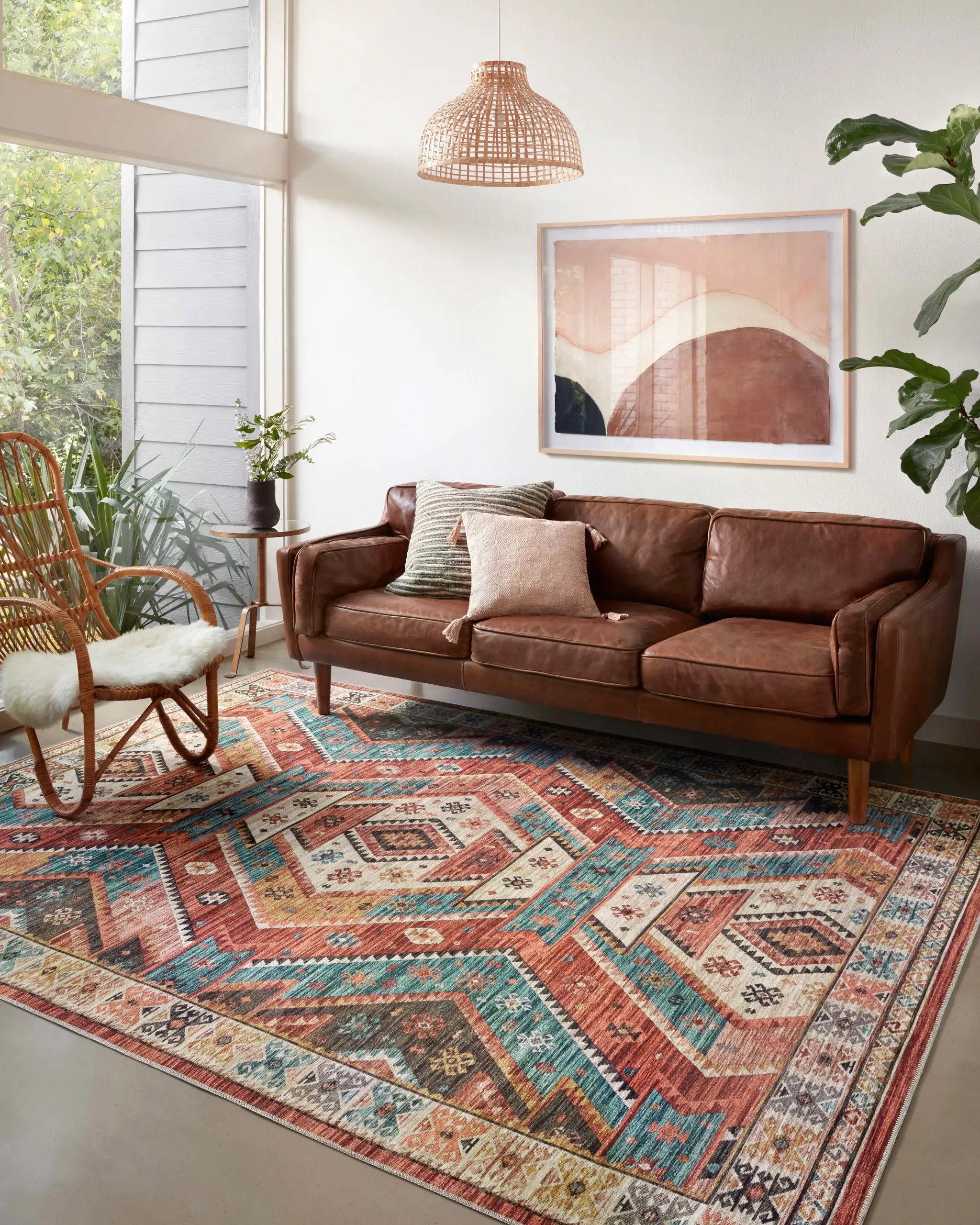 Zion ZIO-05 Red / Multi Area Rug by Loloi