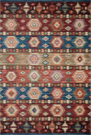 A power-loomed 100% polyester area rug in lively fiesta and vibrant multi-toned tones, the Zion ZIO-06 Fiesta / Multi Area Rug grounds your room beautifully
