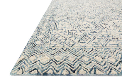 The Ziva ZV-03 Bluestone Area Rug showcases bluestone tones in a hand-tufted 100% wool area rug with contemporary and linear style