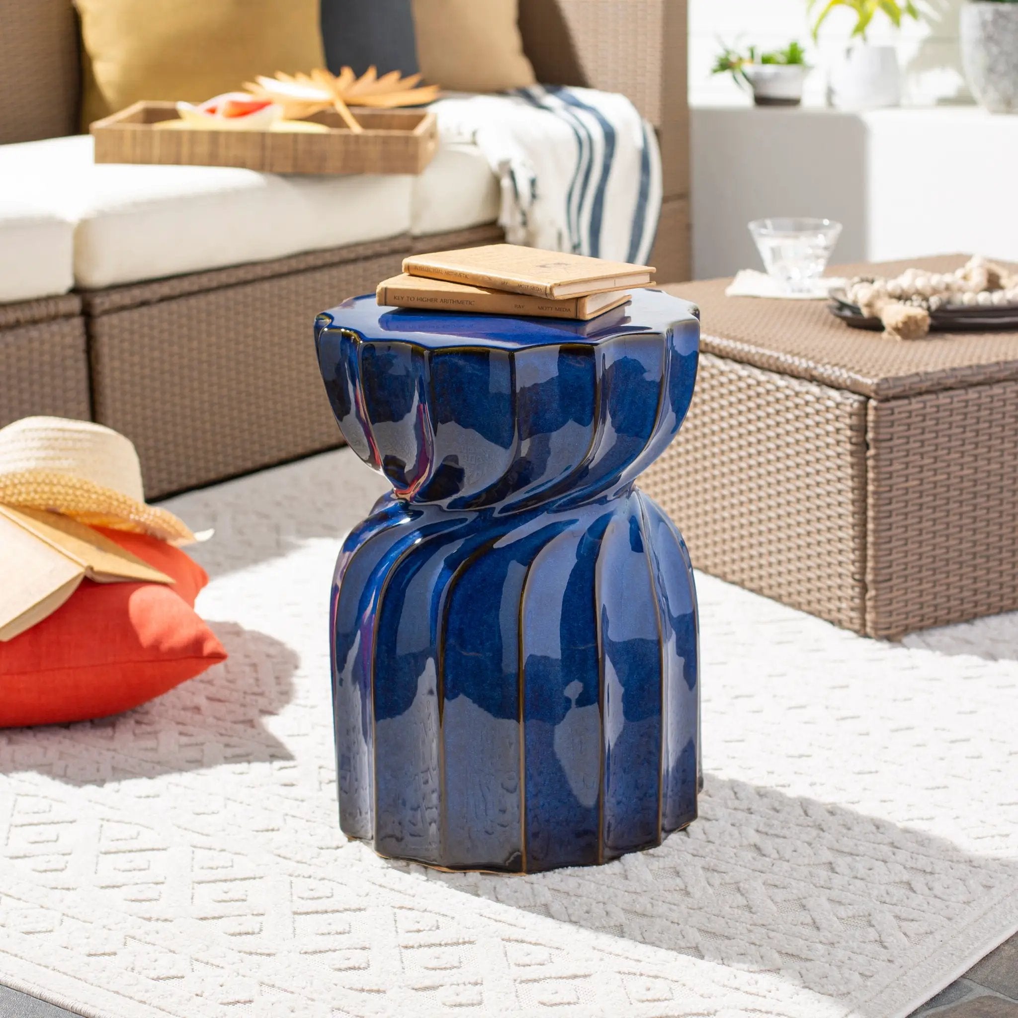 Alexia AAX-001 Blue Garden Stool by LIVABLISS
