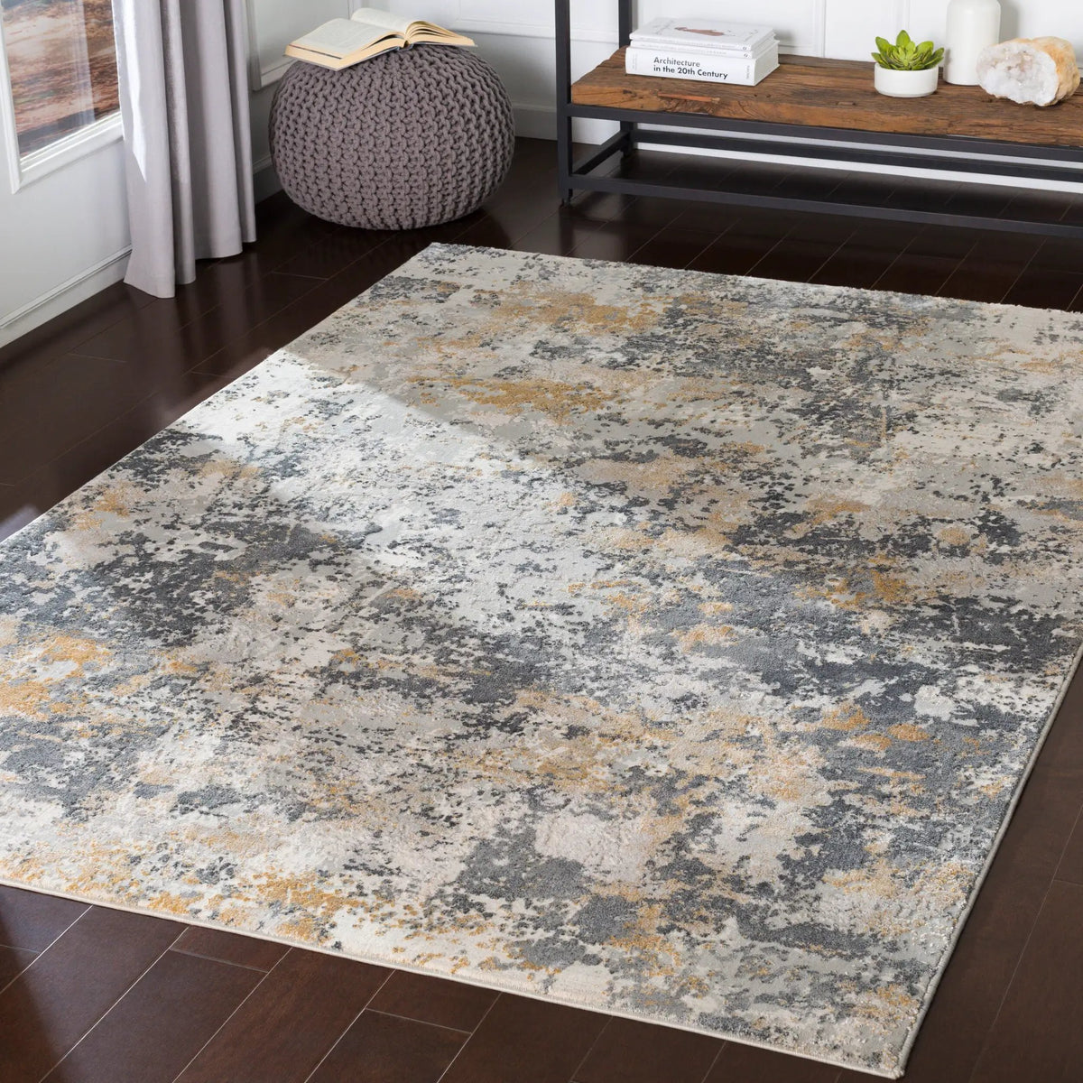Aisha AIS-2303 Charcoal Area Rug by LIVABLISS