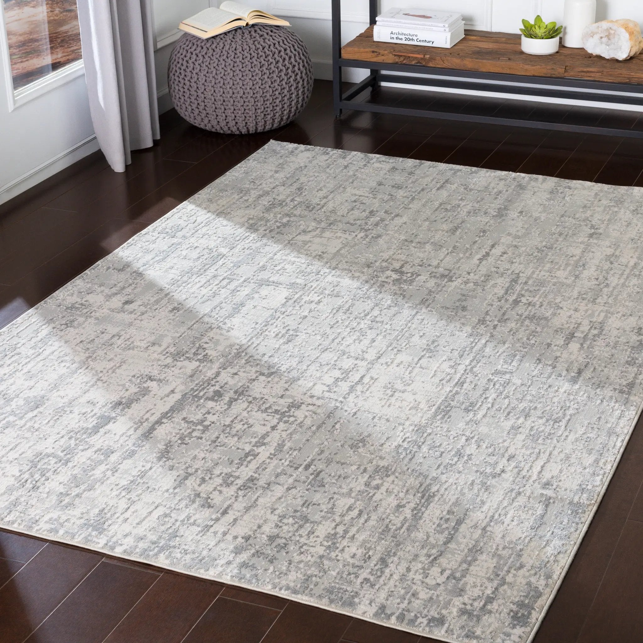 Aisha AIS-2305 Light-Gray Area Rug by LIVABLISS