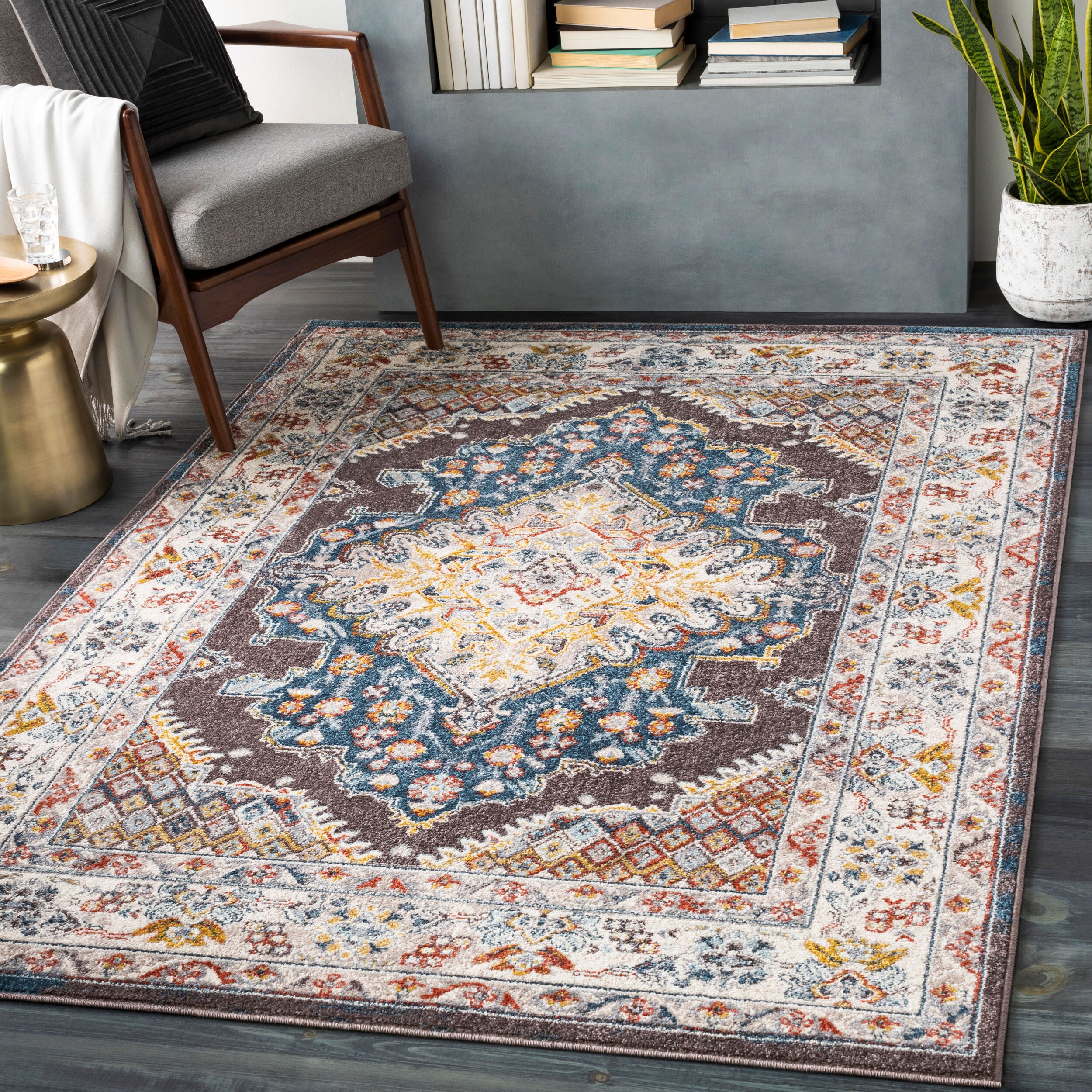 Ankara AKR-2302 Dark Blue Area Rug