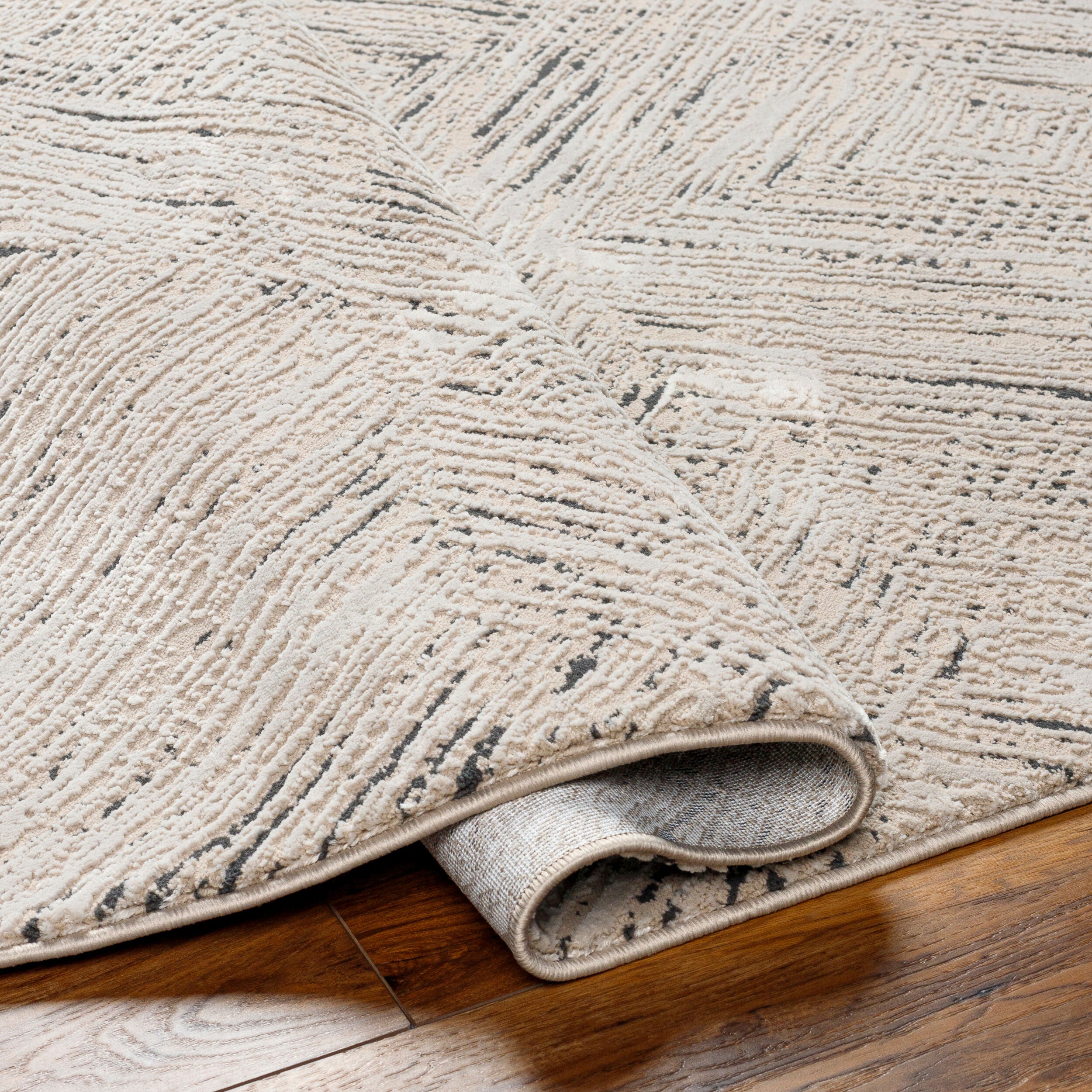 Surya Alder ALD-2313 Taupe Machine Washable Area Rug by LIVABLISS