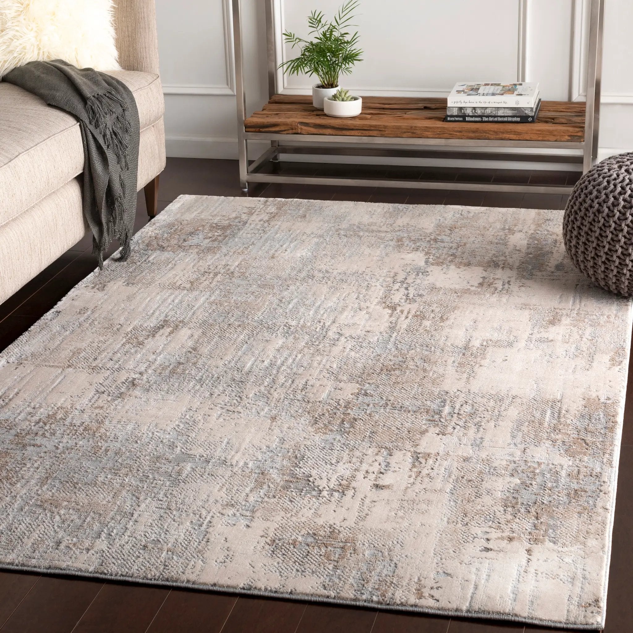 Alpine ALP-2304 Light-Gray Area Rug by LIVABLISS