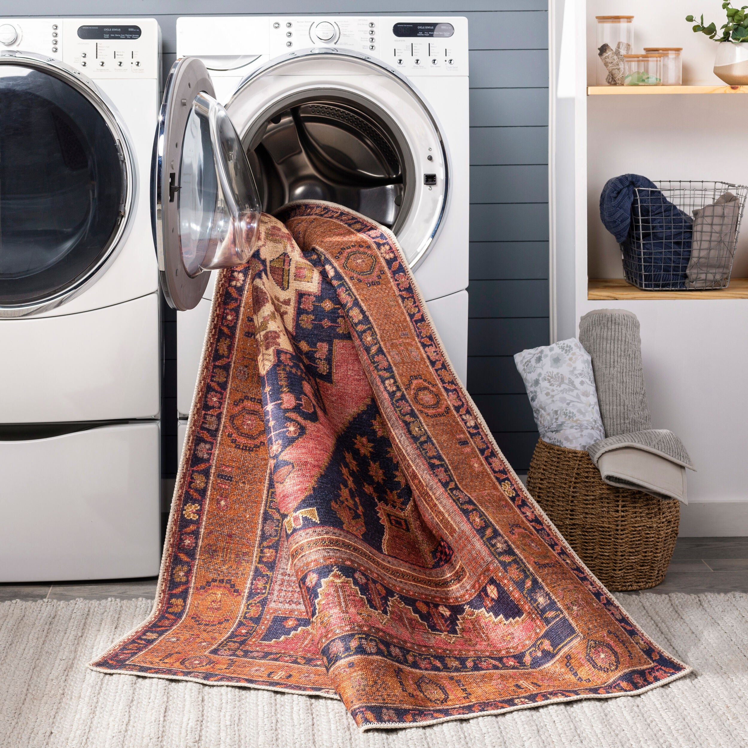Surya Amelie AML-2347 Blue Machine Washable Area Rug by LIVABLISS