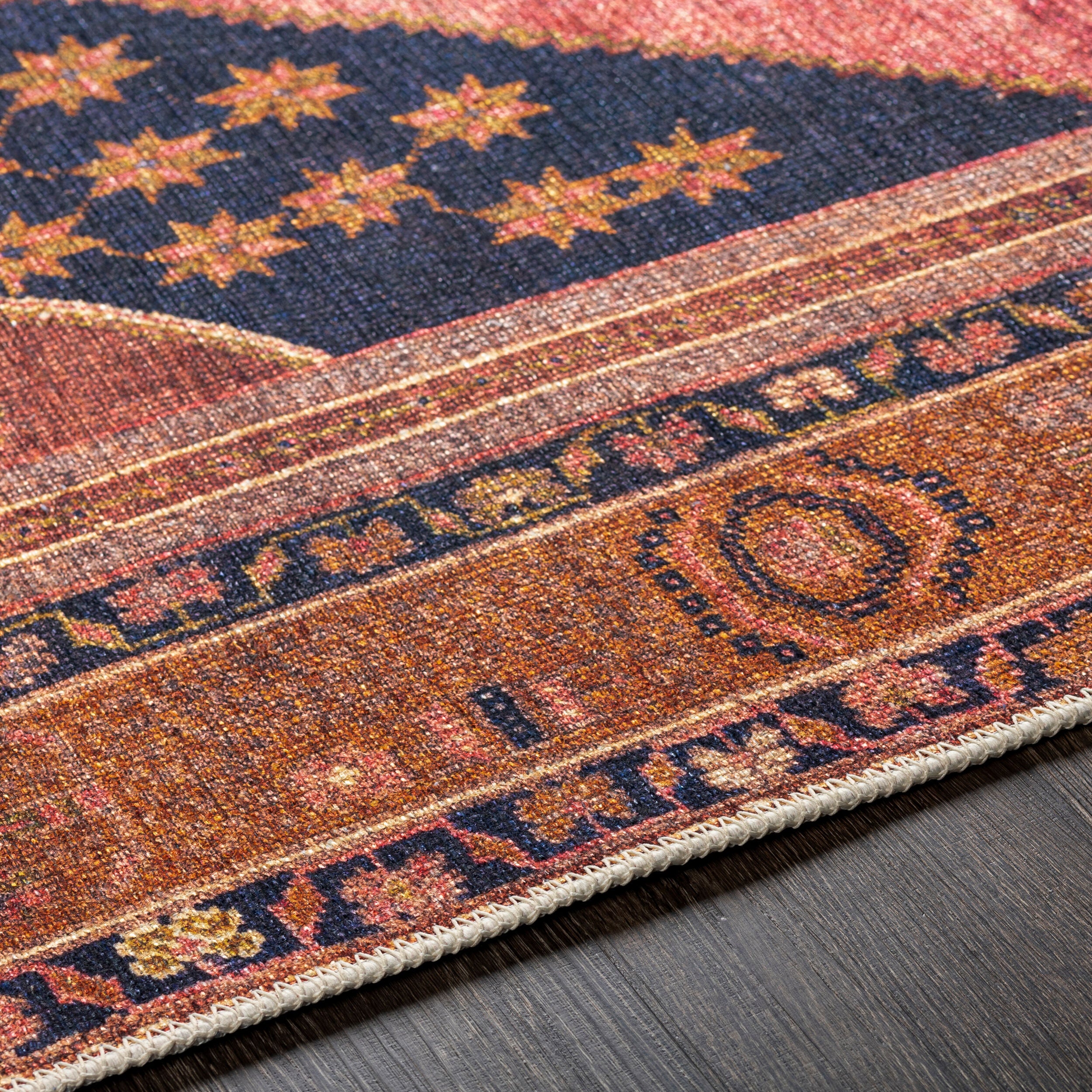 Surya Amelie AML-2347 Blue Machine Washable Area Rug by LIVABLISS