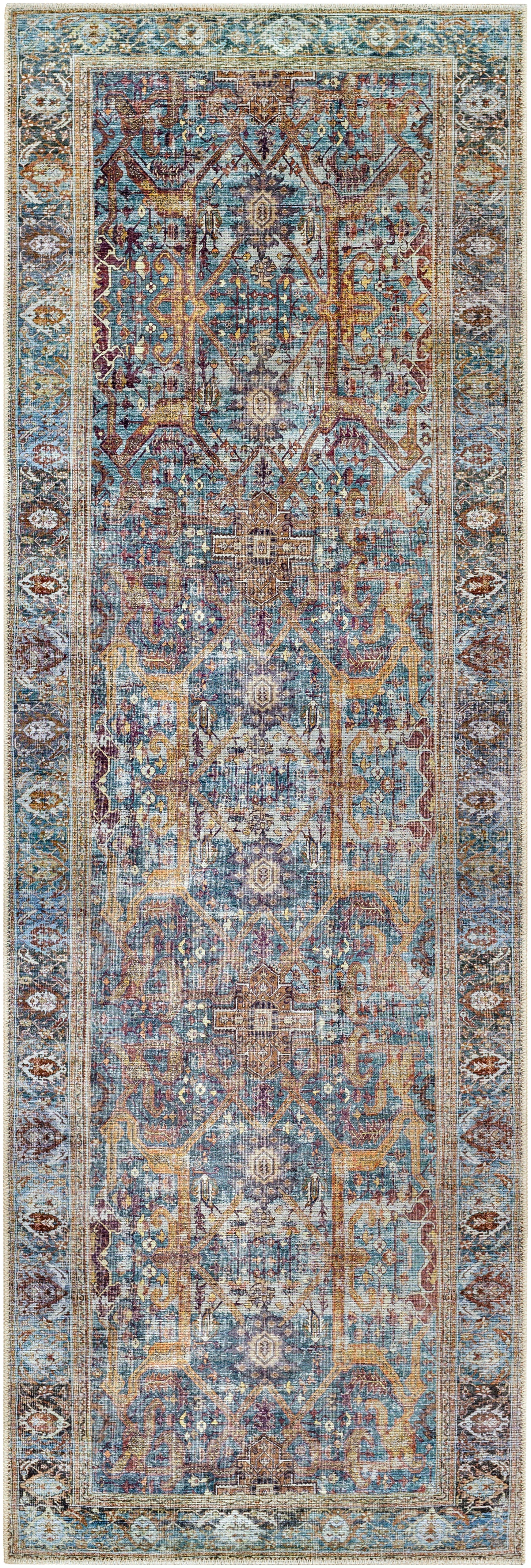 Surya Amelie AML-2370 Deep Teal Machine Washable Area Rug by LIVABLISS