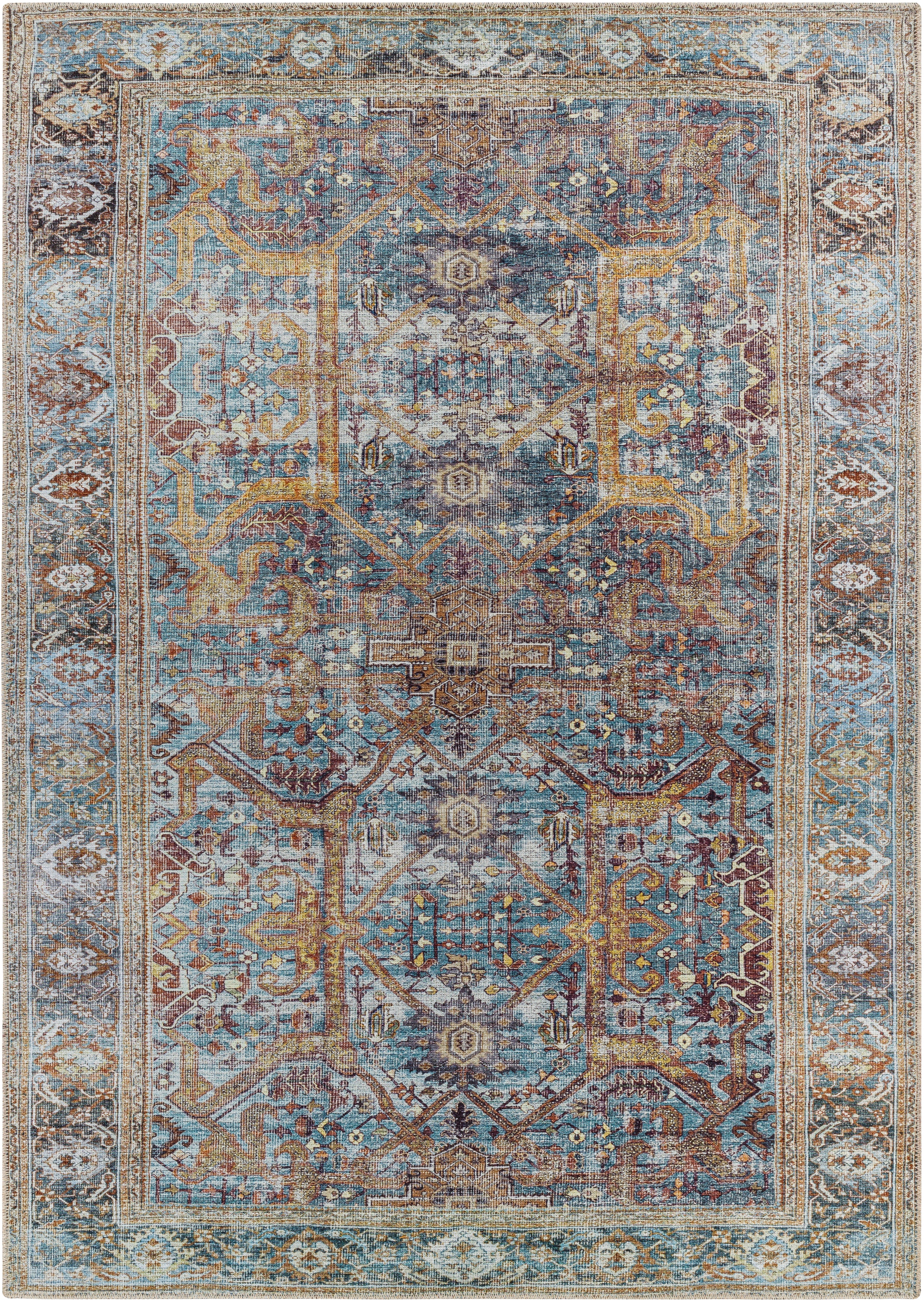 Surya Amelie AML-2370 Deep Teal Machine Washable Area Rug by LIVABLISS