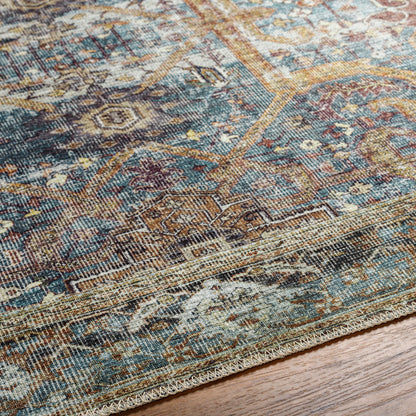 Surya Amelie AML-2370 Deep Teal Machine Washable Area Rug by LIVABLISS