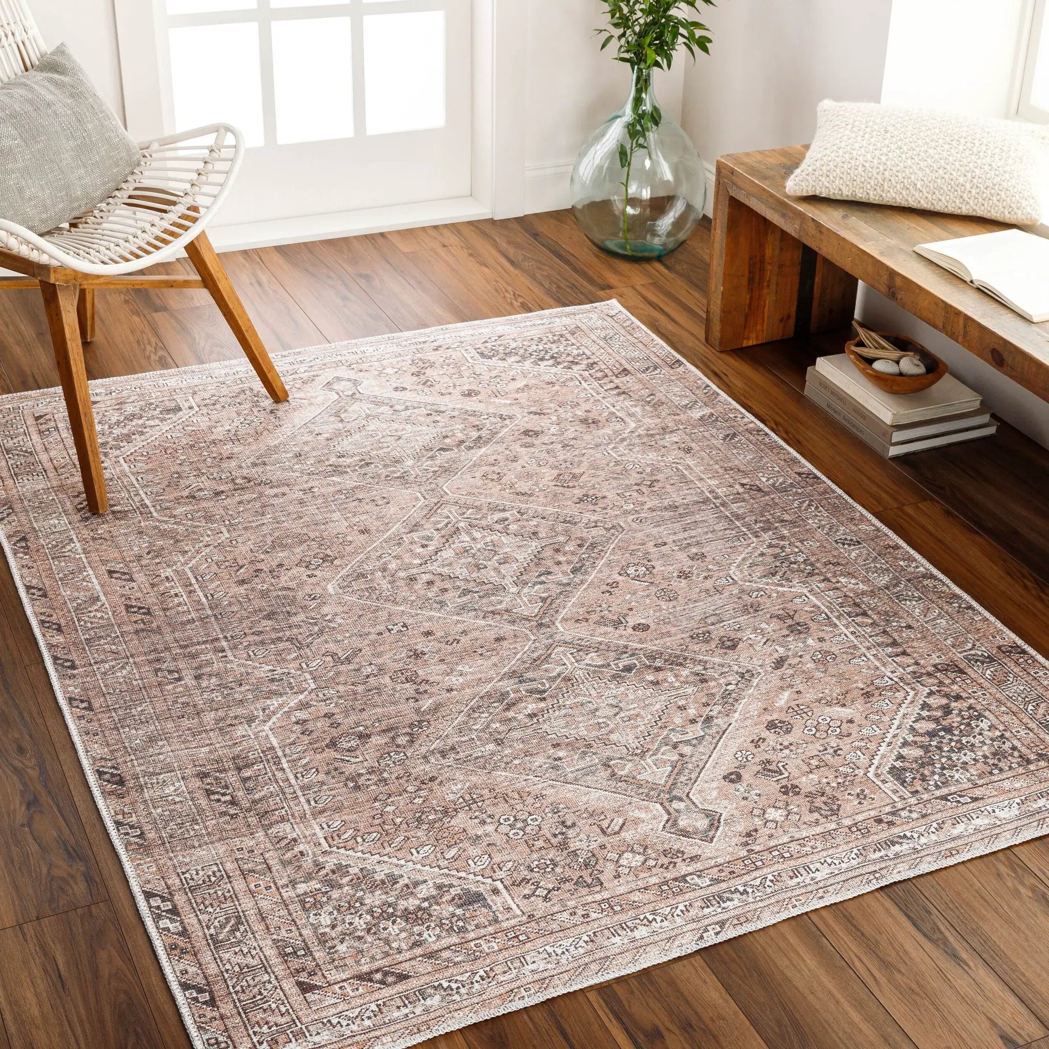 Amelie AML-2384 Light Brown Area Rug by LIVABLISS