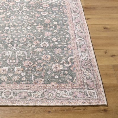 Surya Amelie AML-2392 Medium Green Machine Washable Area Rug by LIVABLISS
