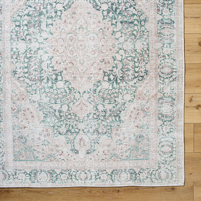 Surya Amelie AML-2393 Medium Green Machine Washable Area Rug by LIVABLISS
