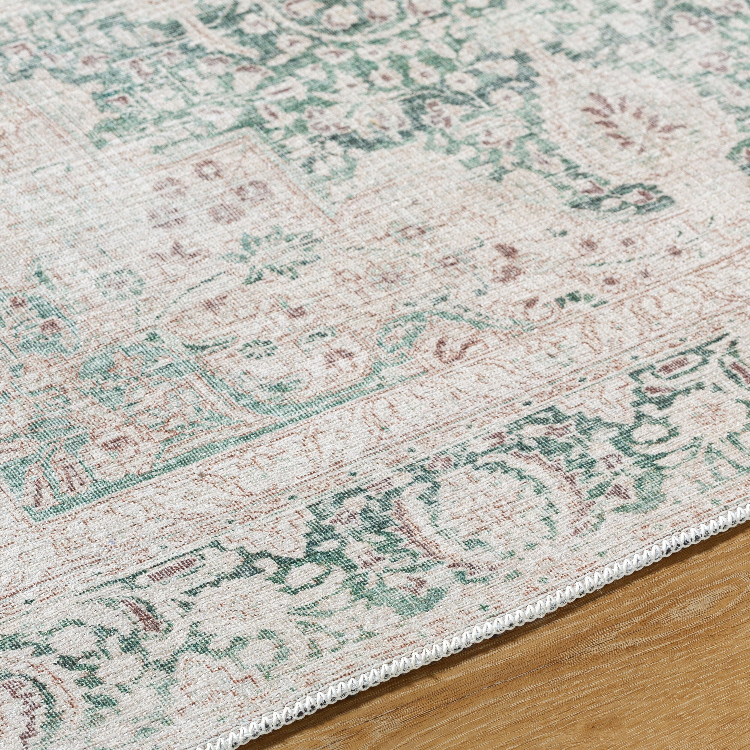 Surya Amelie AML-2393 Medium Green Machine Washable Area Rug by LIVABLISS