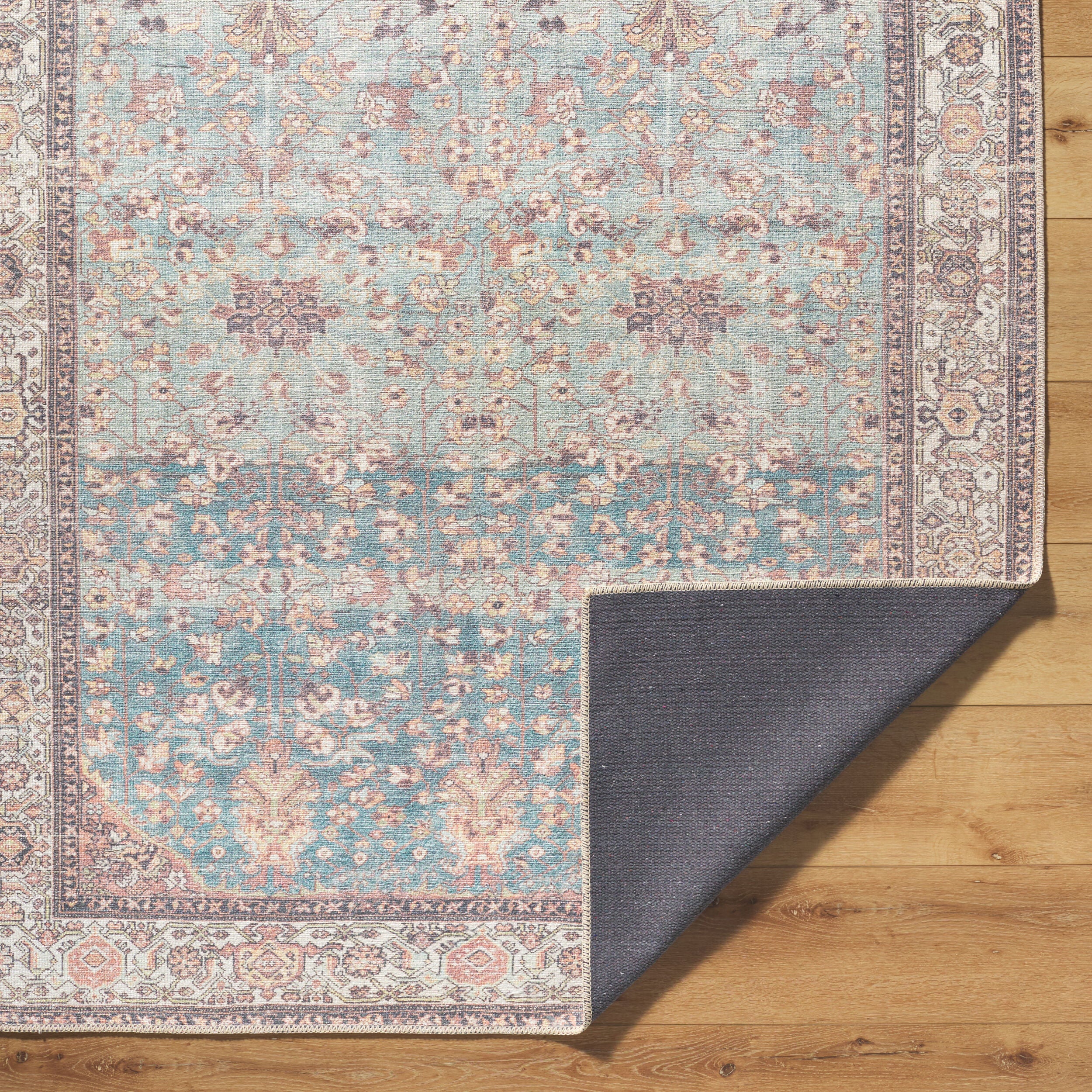 Surya Amelie AML-2399 Pale Blue Machine Washable Area Rug by LIVABLISS