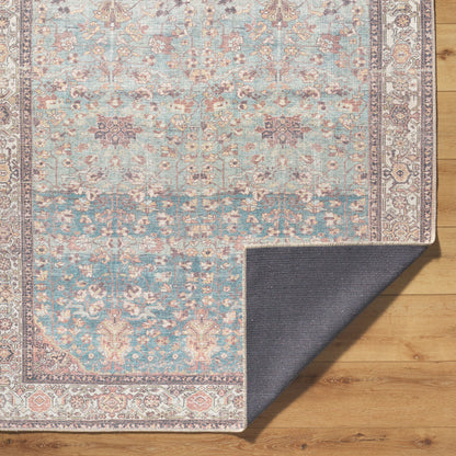 Surya Amelie AML-2399 Pale Blue Machine Washable Area Rug by LIVABLISS