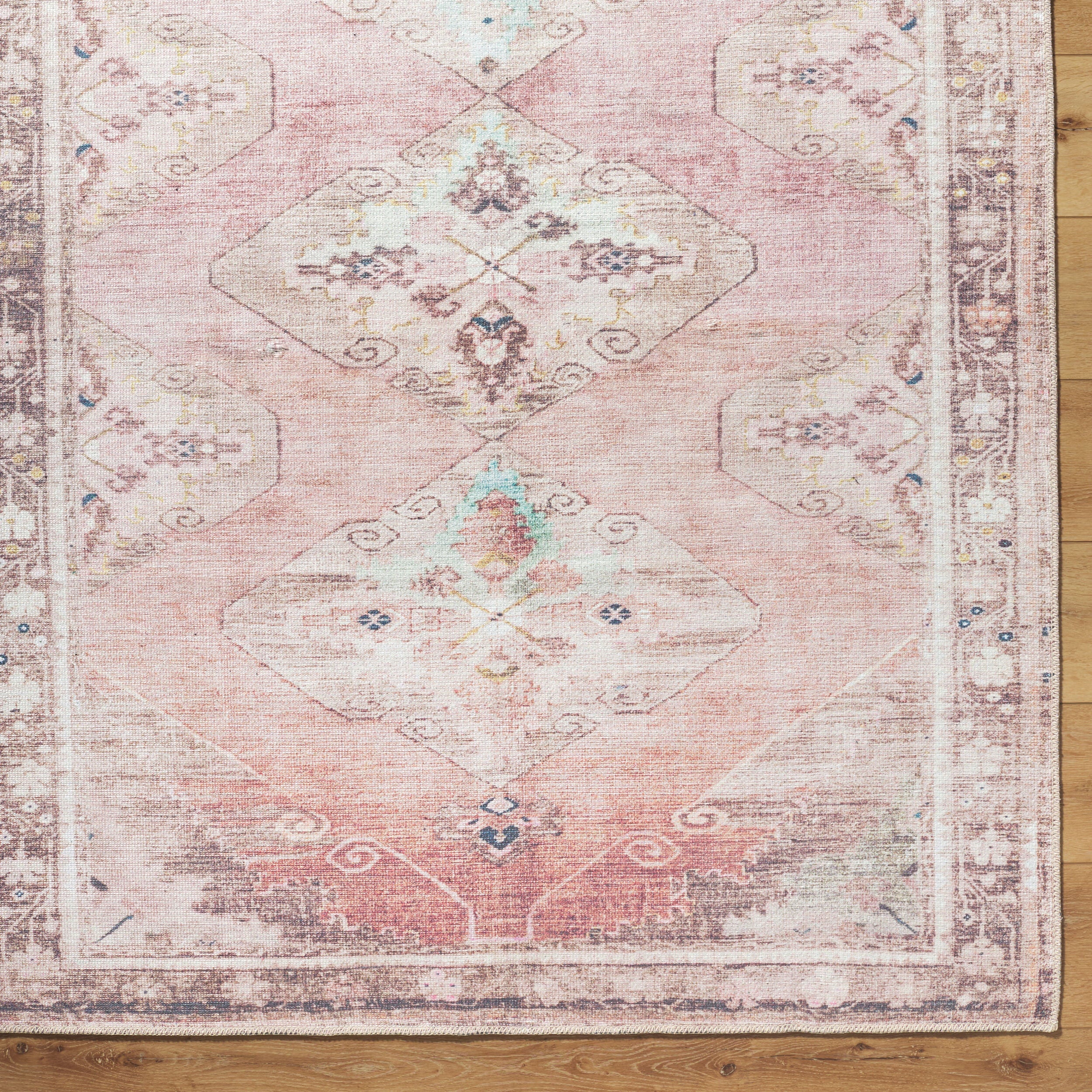 Surya Amelie AML-2402 Dusty Pink Machine Washable Area Rug by LIVABLISS