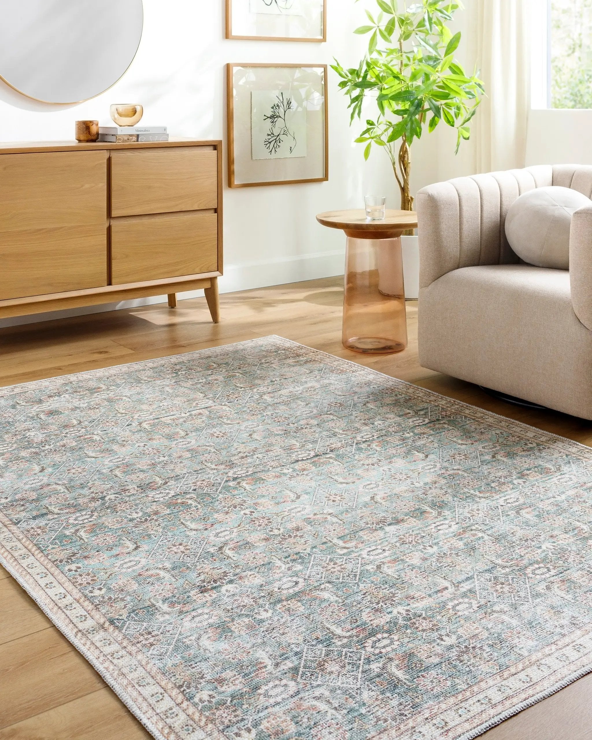 Amelie AML-2403 Pale-Blue Area Rug by LIVABLISS