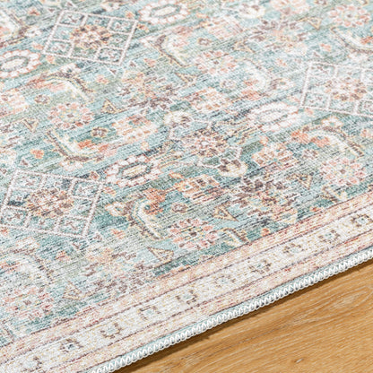 Surya Amelie AML-2403 Pale Blue Machine Washable Area Rug by LIVABLISS