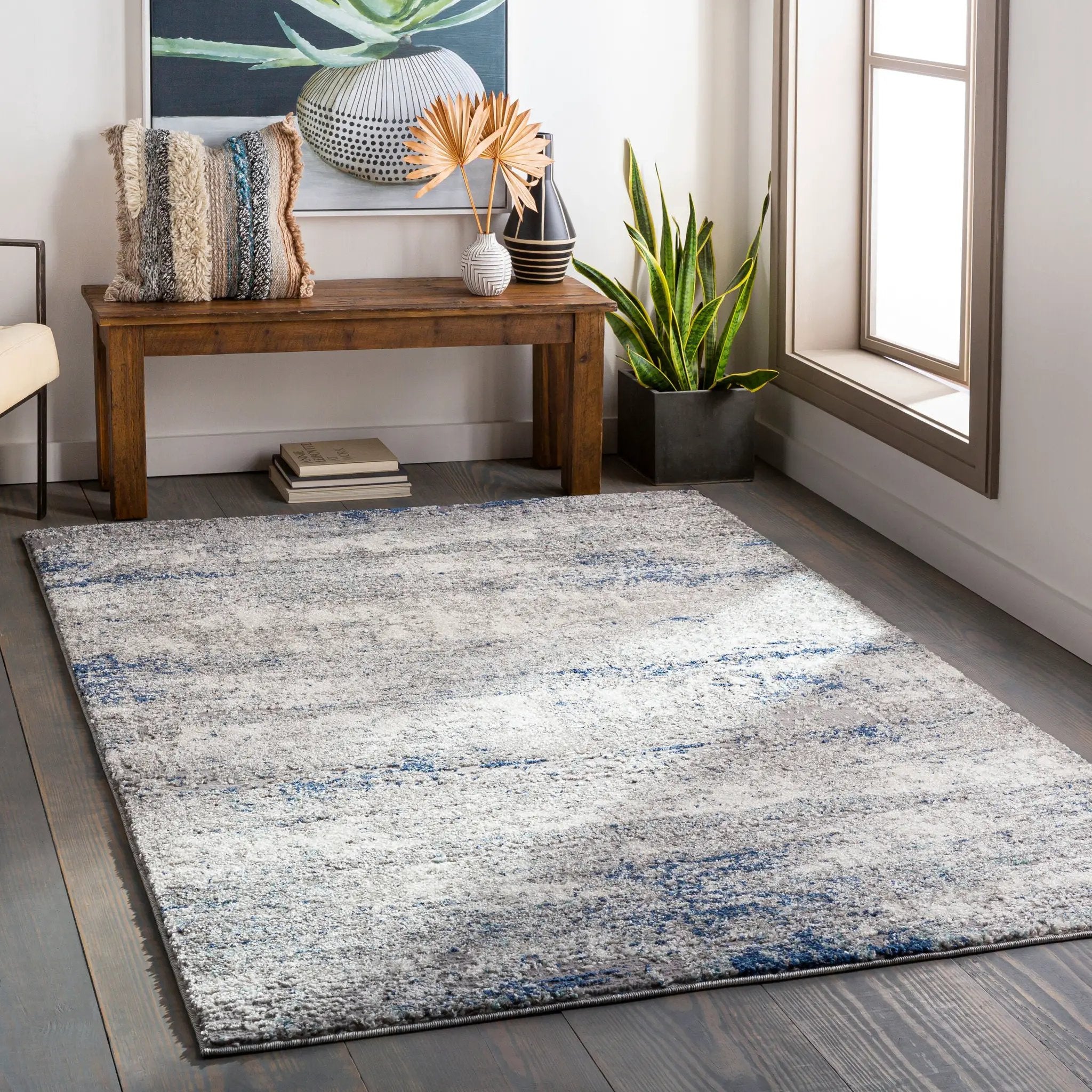 Andorra ARD-2301 Dark Blue Area Rug by LIVABLISS